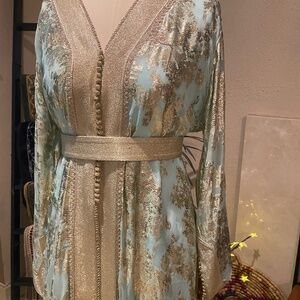 Light Blue Moroccan caftan